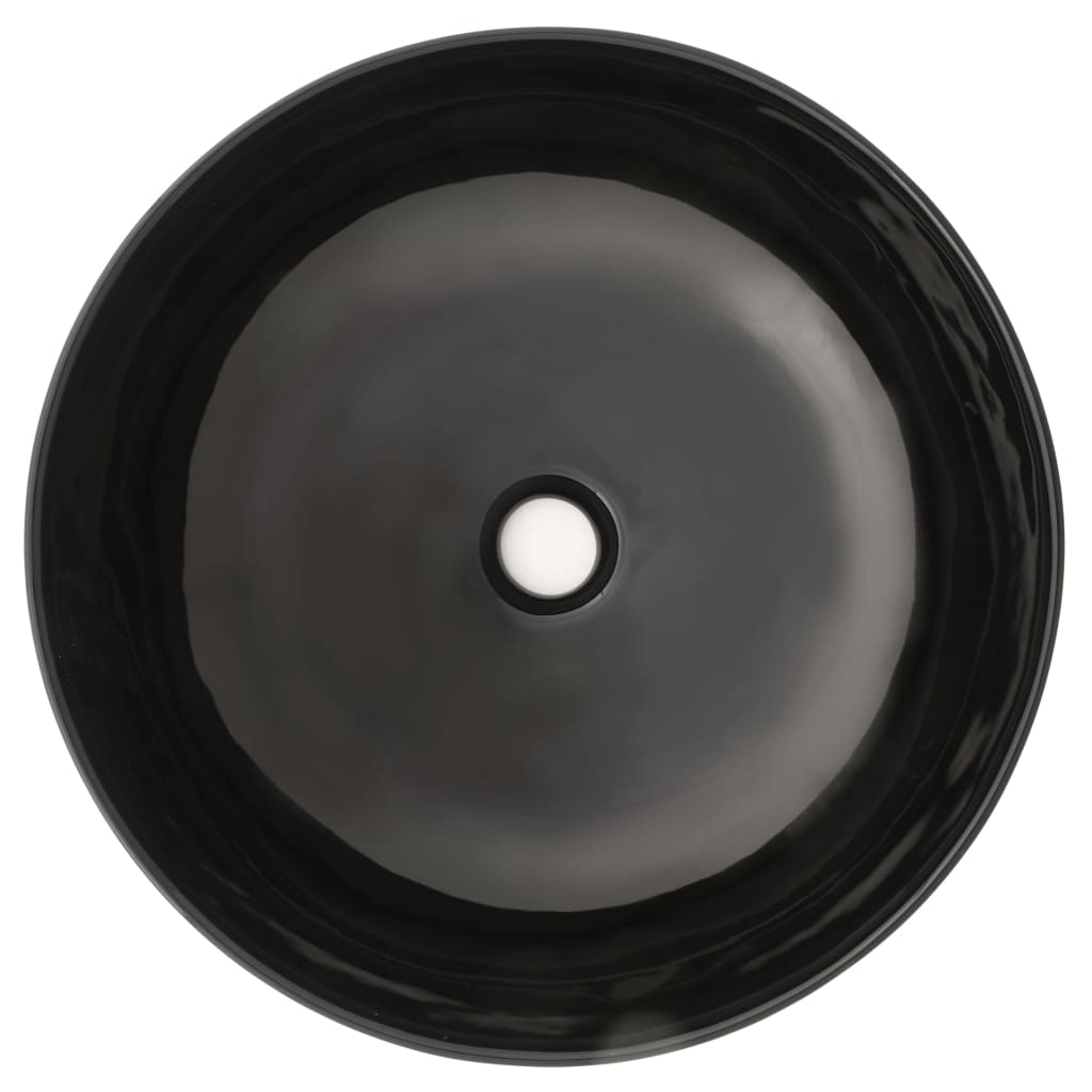 Basin Ceramic Round Black 41.5x13.5 cm