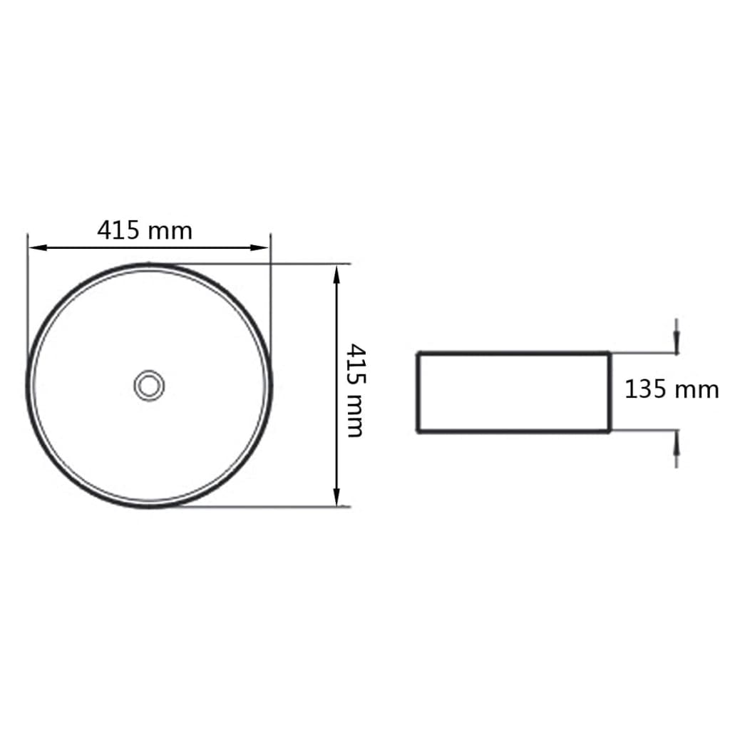 Basin Ceramic Round Black 41.5x13.5 cm