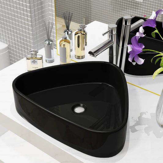 Basin Ceramic Triangle Black 50.5x41x12 cm