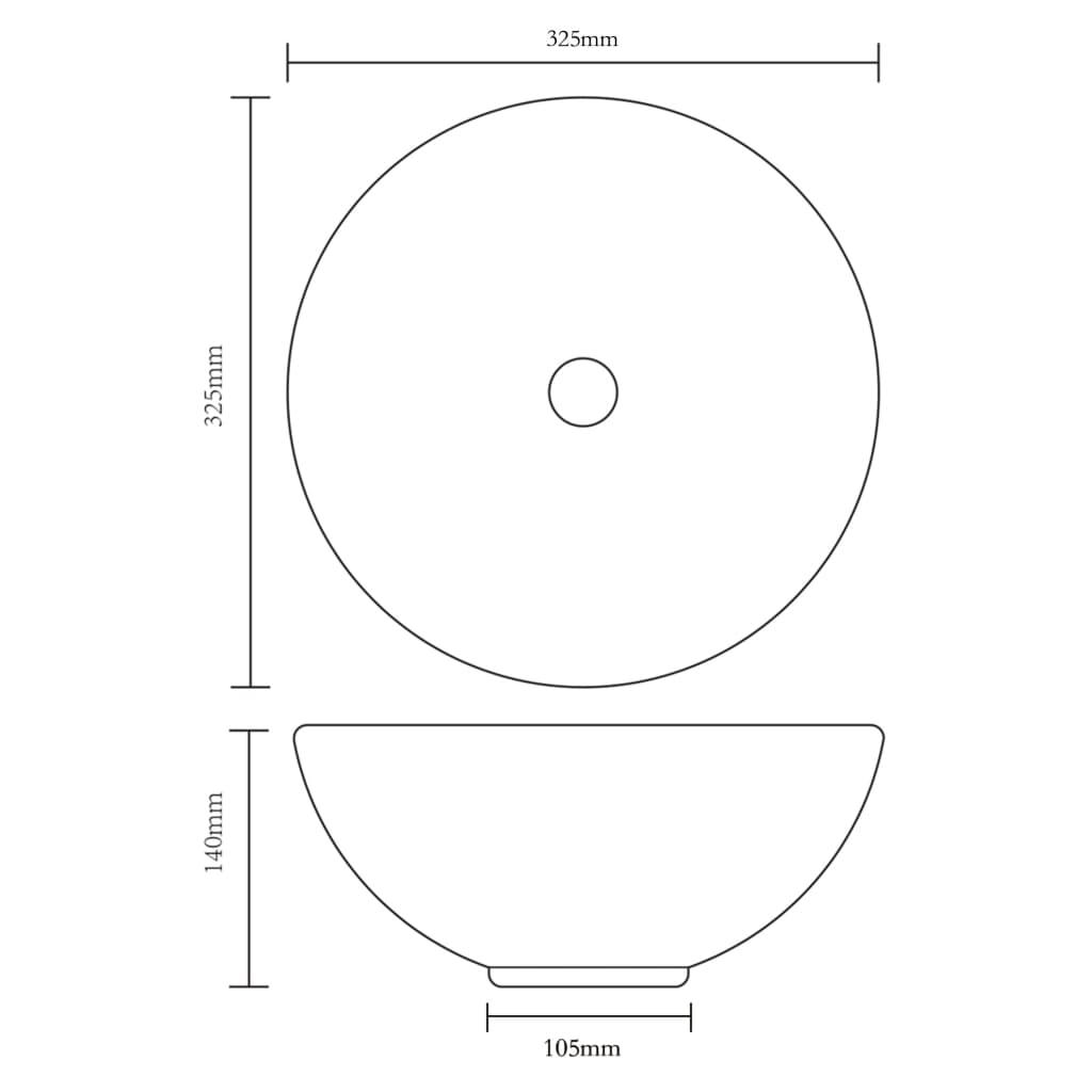 Bathroom Basin with Mixer Tap Ceramic Round White