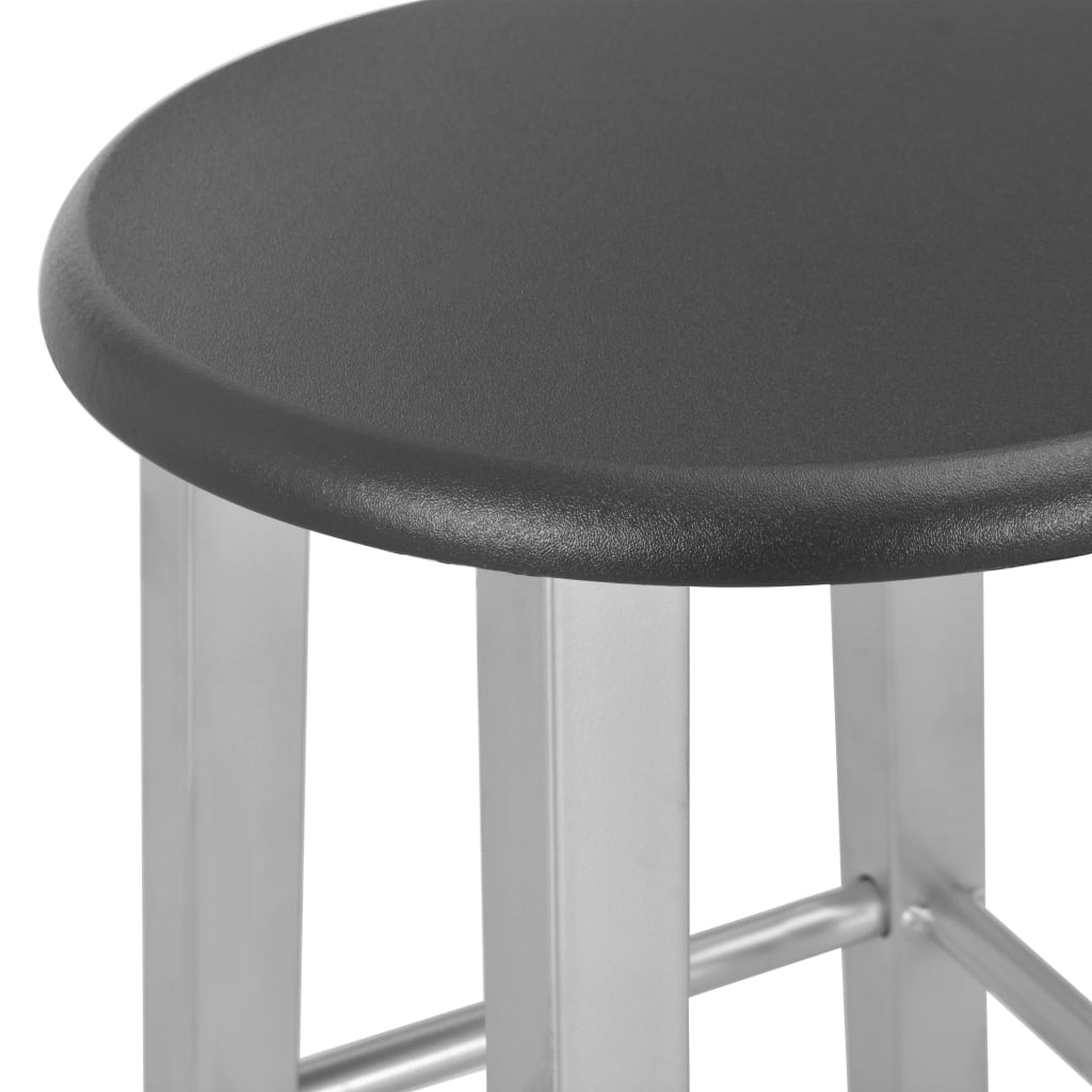 Bar Stools 2 pcs Silver MDF