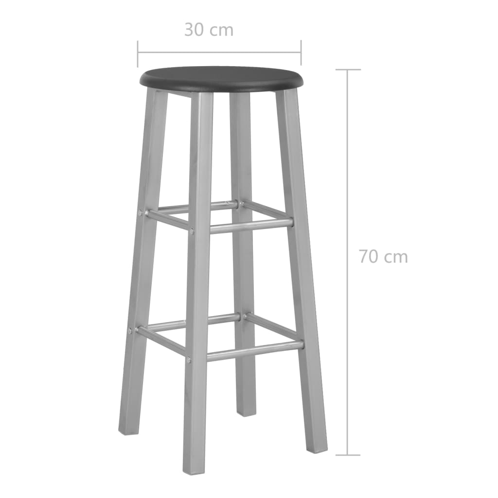 Bar Stools 2 pcs Silver MDF