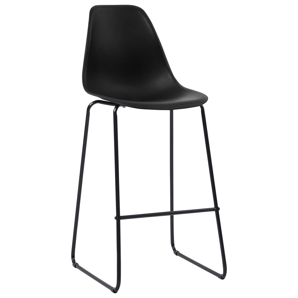 Bar Chairs 2 pcs Black Plastic