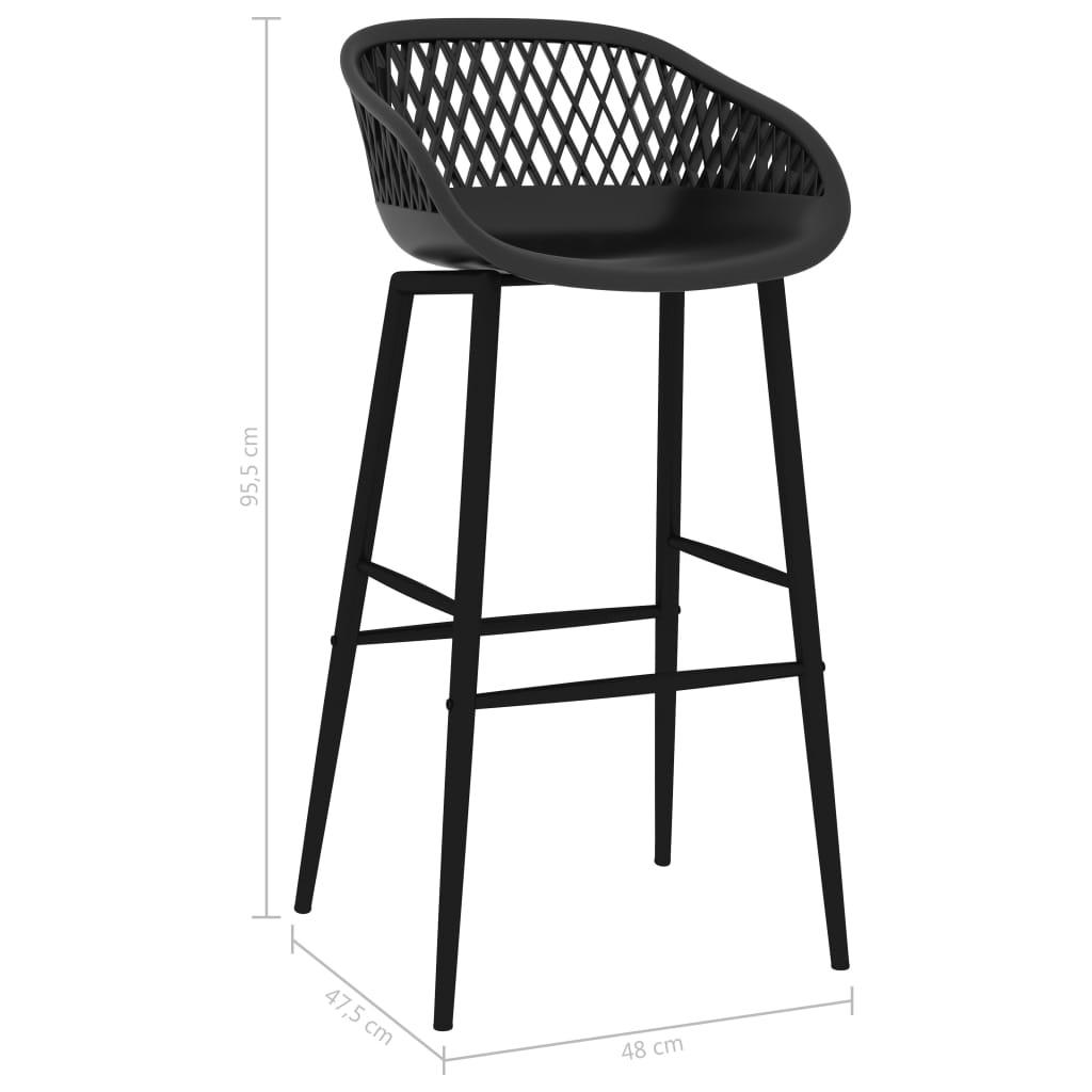 Bar Chairs 2 pcs Black