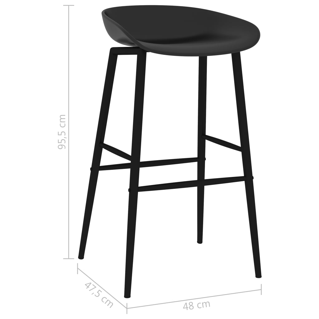 Bar Chairs 2 pcs Black