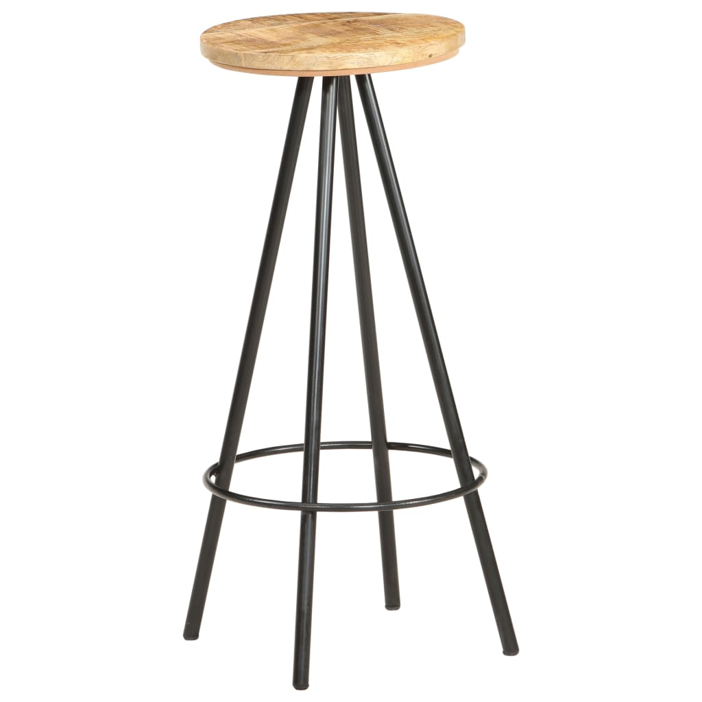 Bar Stools 2 pcs Rough Mango Wood