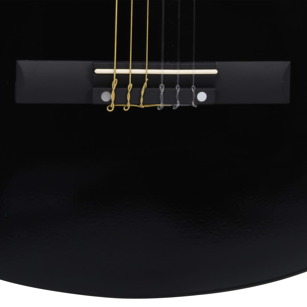 12 Piece Western Guitar Set with Equalizer and 6 Strings Black