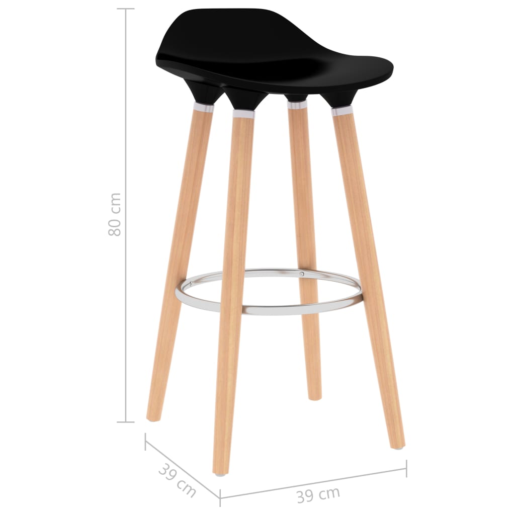 Bar Chairs 2 pcs Black