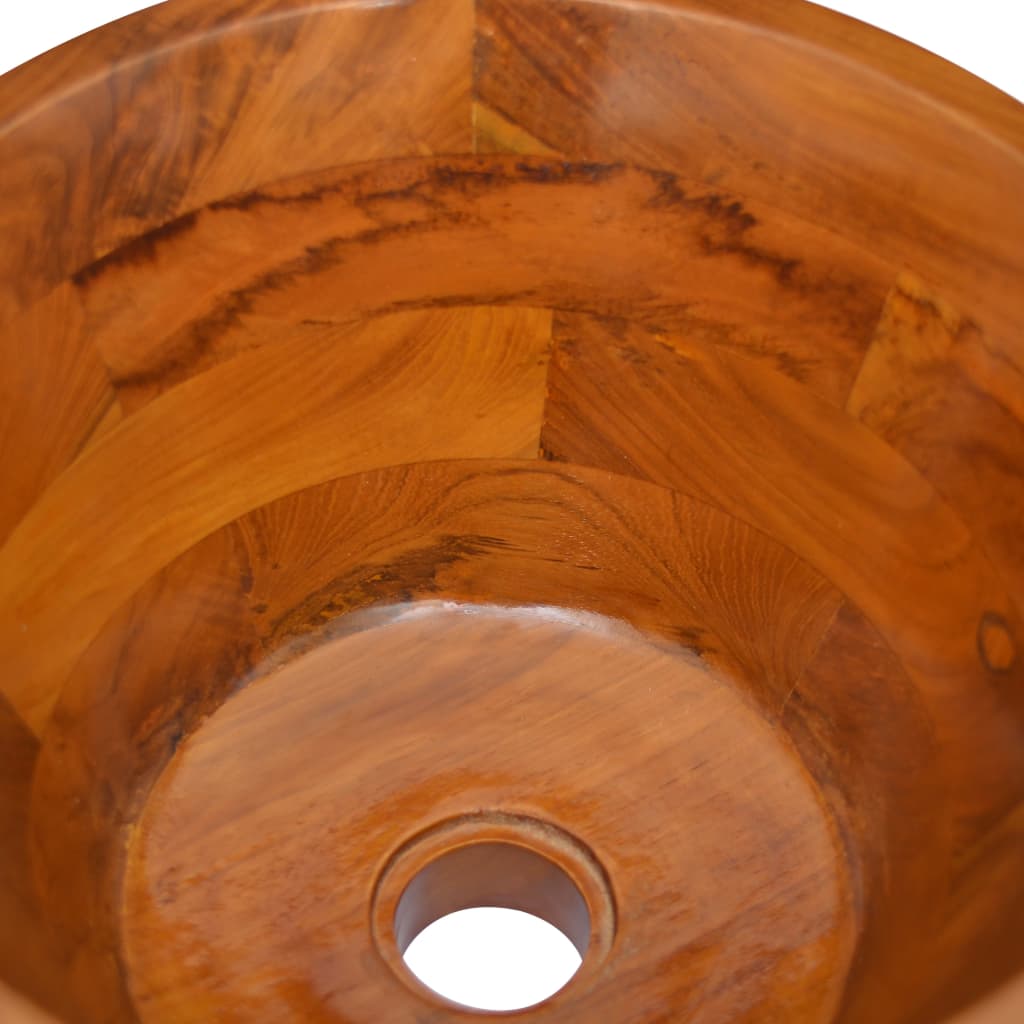 Basin Solid Teak Wood Φ40x20 cm