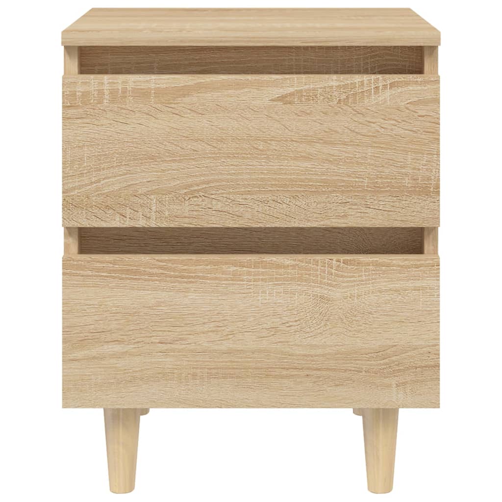 Bed Cabinet with Solid Pinewood Legs Sonoma Oak 40x35x50 cm