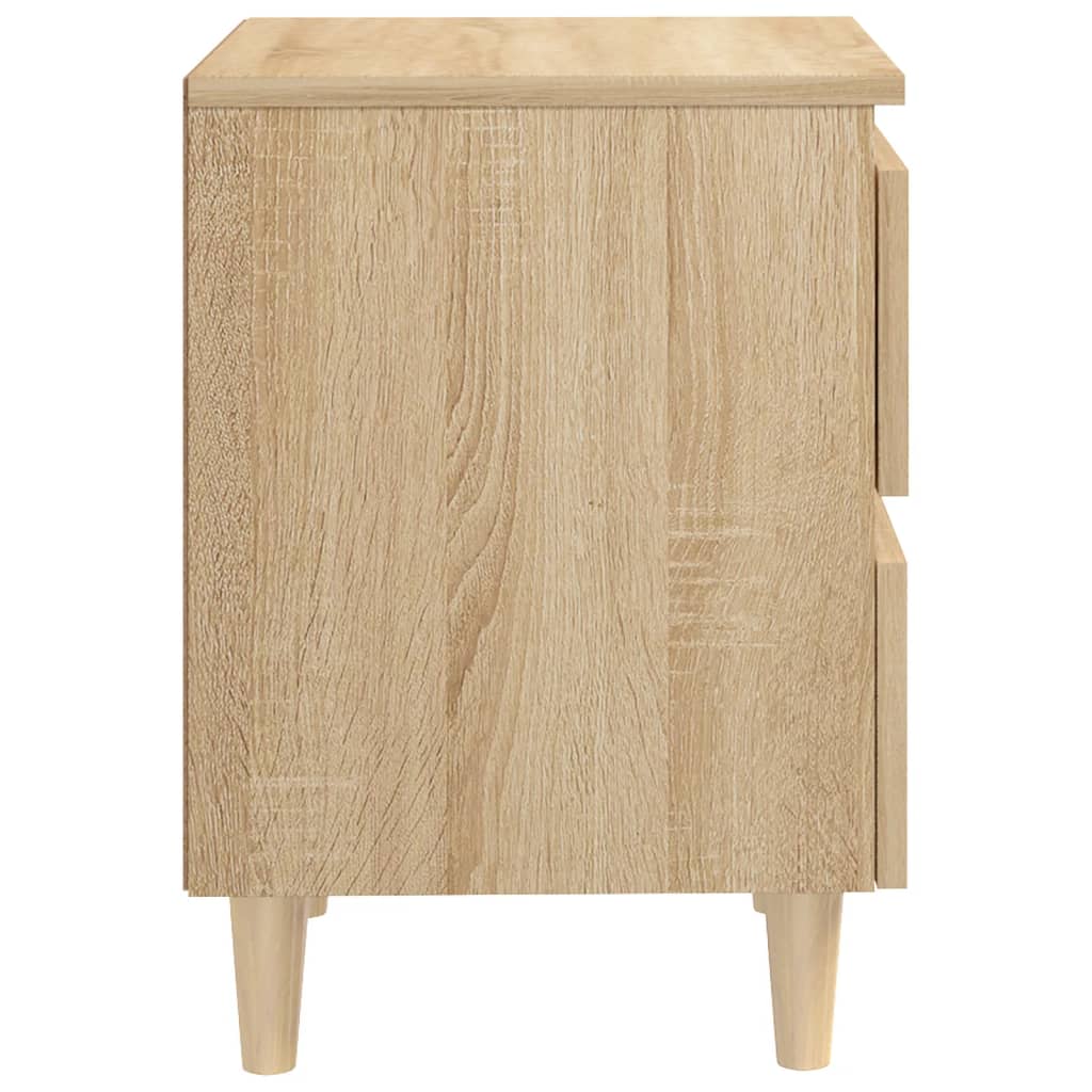 Bed Cabinet with Solid Pinewood Legs Sonoma Oak 40x35x50 cm