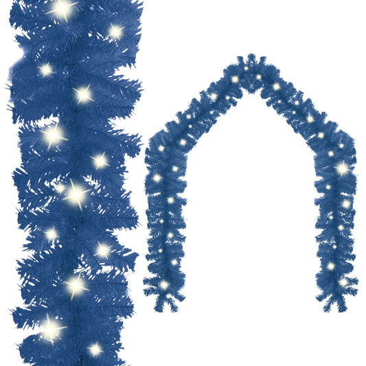 Christmas Garland with LED Lights 20 m Blue