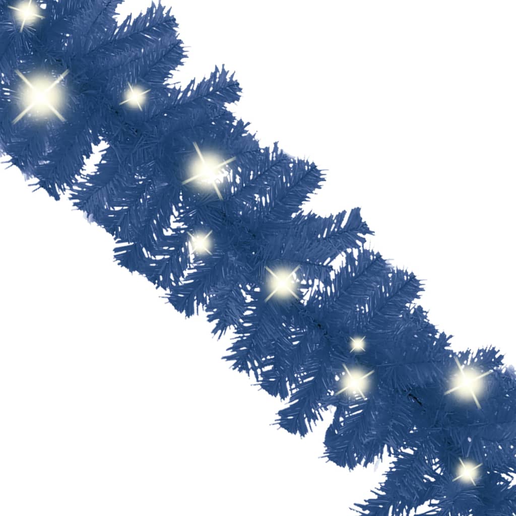 Christmas Garland with LED Lights 20 m Blue