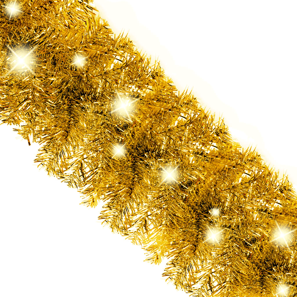 Christmas Garland with LED Lights 5 m Gold