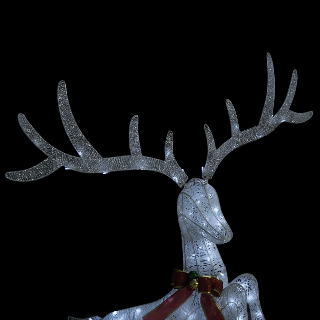 Flying Reindeer Christmas Decoration 120 LEDs White Cold White