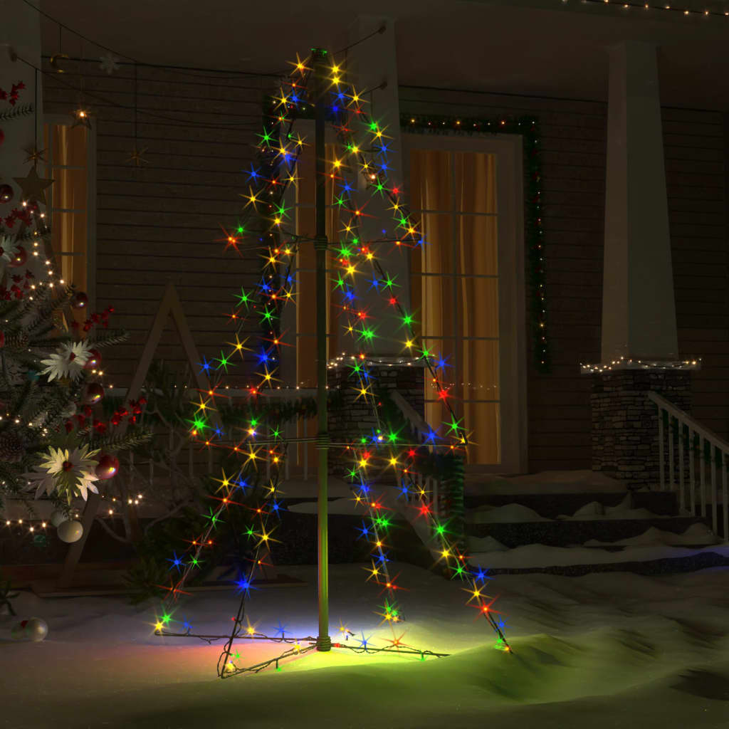 Christmas Cone Tree 160 LEDs Indoor and Outdoor 78x120 cm