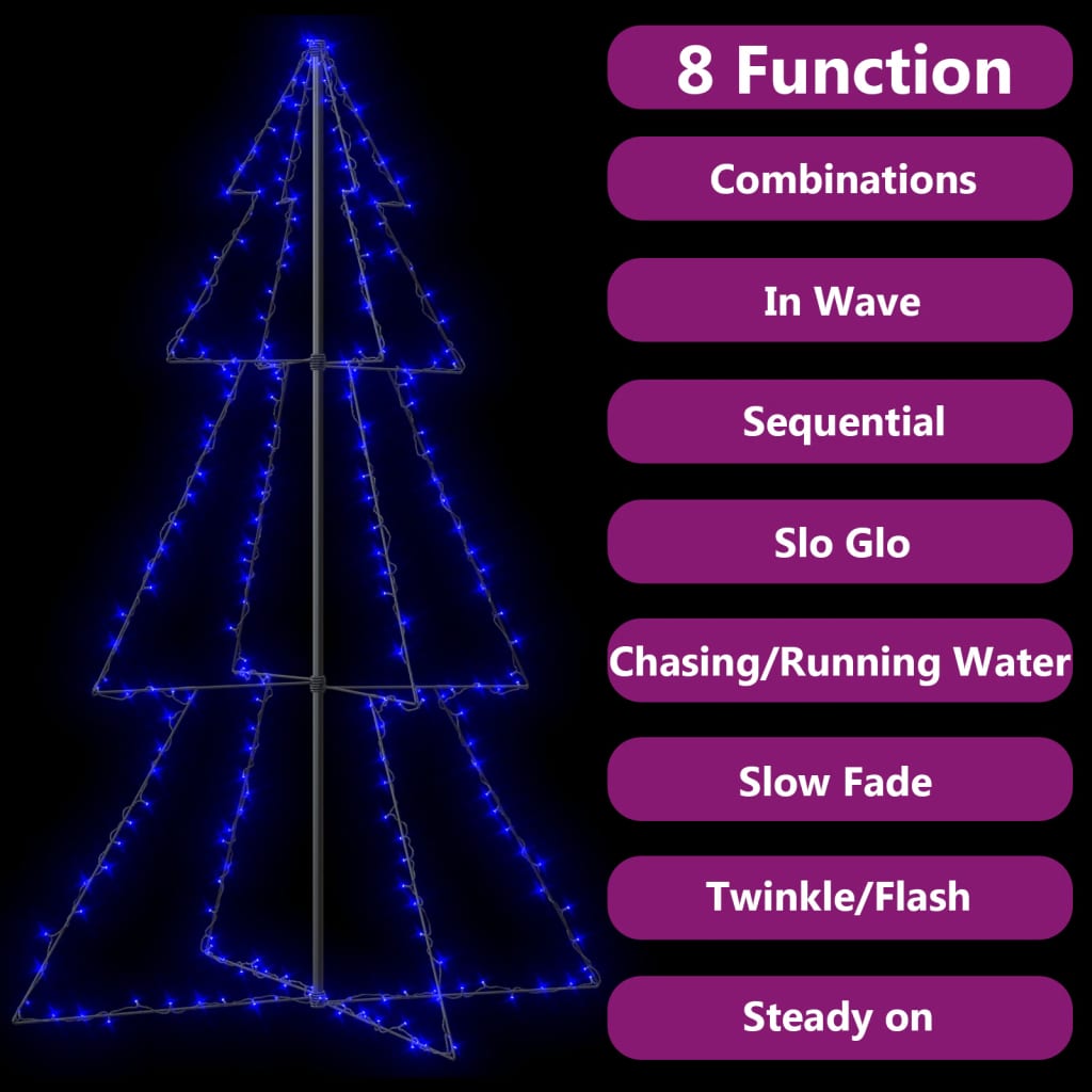 Christmas Cone Tree 240 LEDs Indoor and Outdoor 118x180 cm