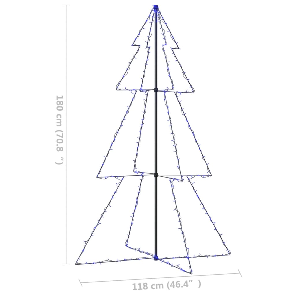 Christmas Cone Tree 240 LEDs Indoor and Outdoor 118x180 cm