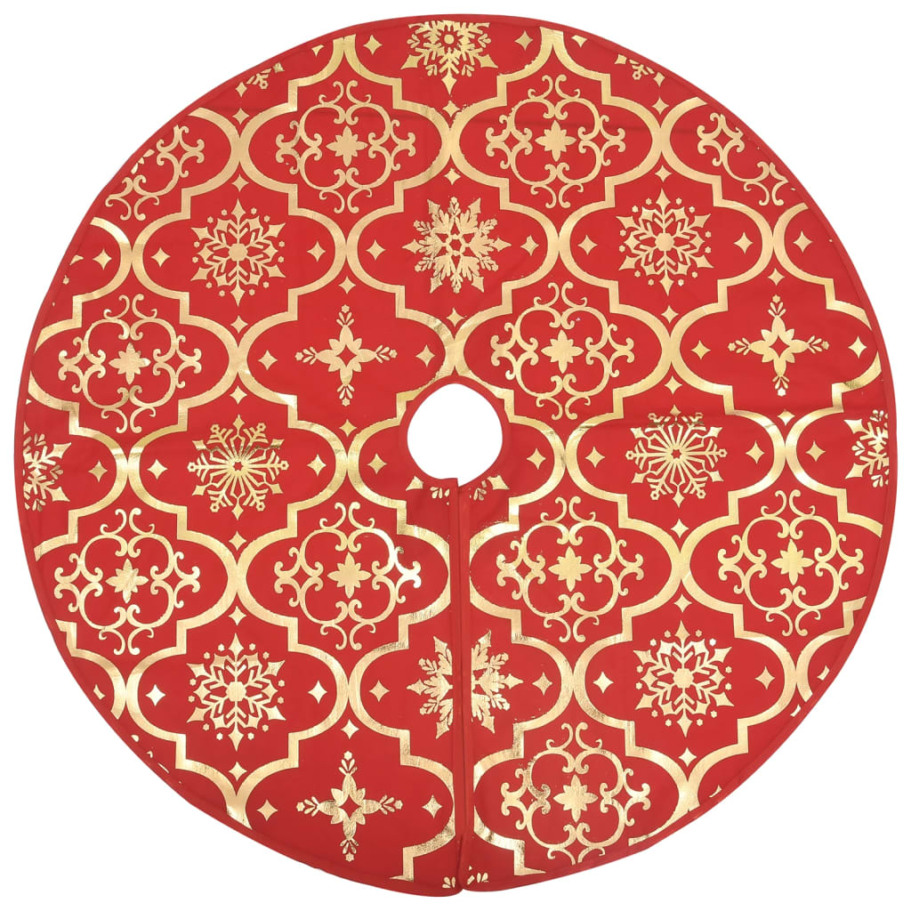 Luxury Christmas Tree Skirt with Sock Red 90 cm Fabric