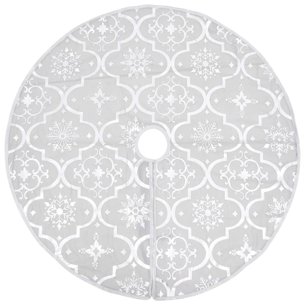 Luxury Christmas Tree Skirt with Sock White 90 cm Fabric