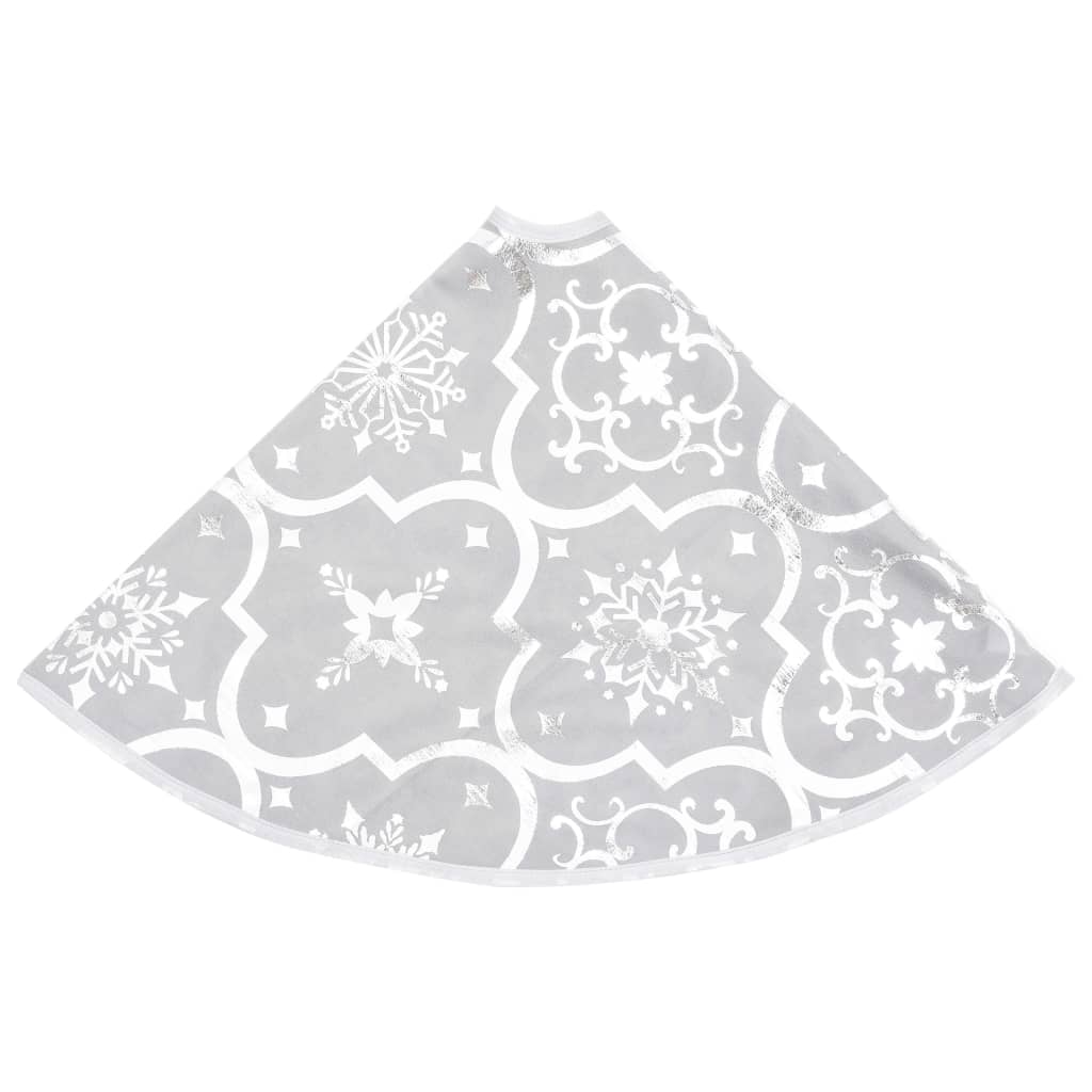 Luxury Christmas Tree Skirt with Sock White 122 cm Fabric