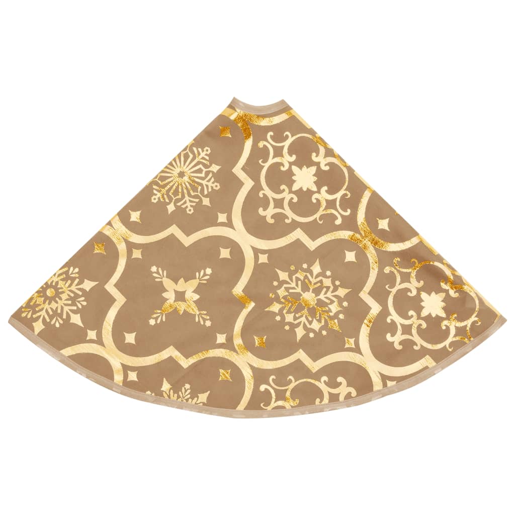 Luxury Christmas Tree Skirt with Sock Yellow 90 cm Fabric