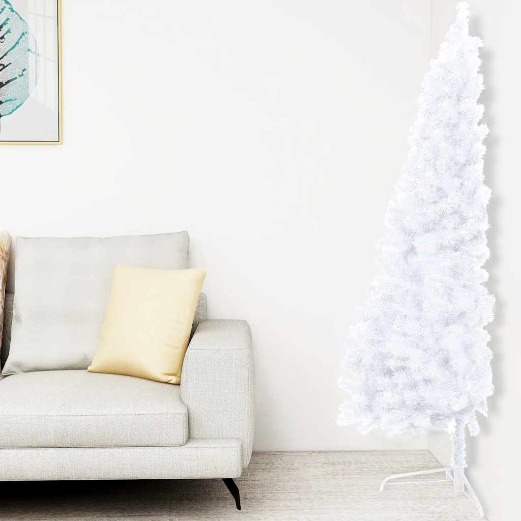 Artificial Half Pre-lit Christmas Tree with Ball Set White 240 cm