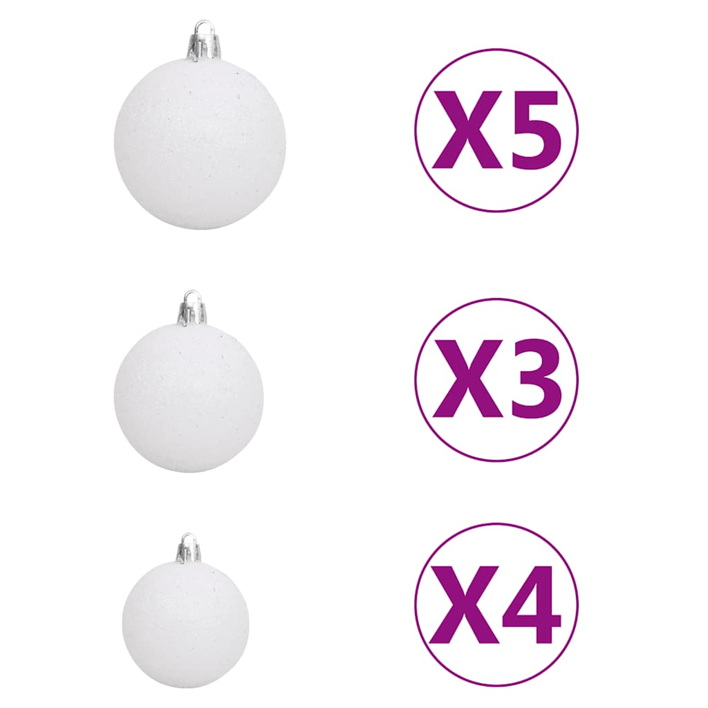 Artificial Half Pre-lit Christmas Tree with Ball Set White 240 cm