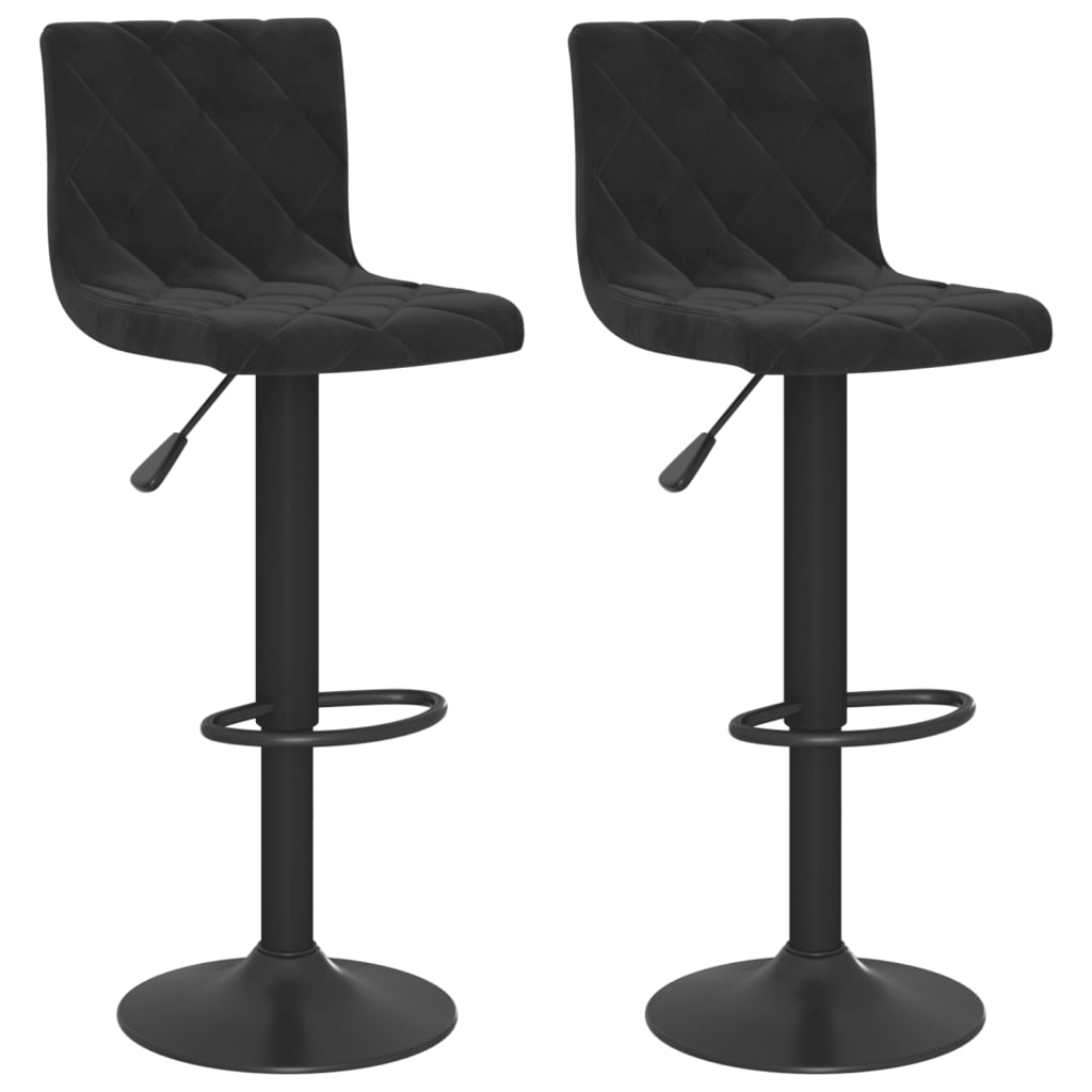 Bar Stools 2 pcs Black Velvet