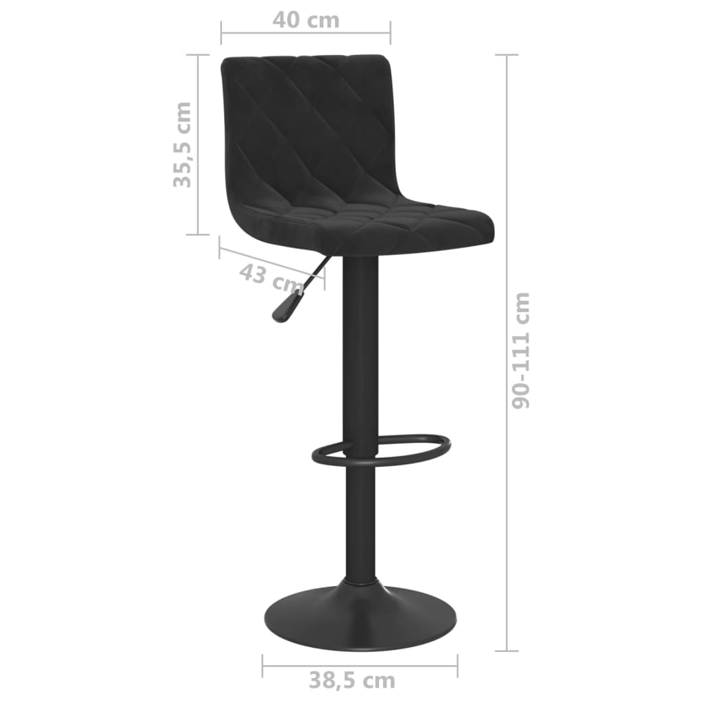 Bar Stools 2 pcs Black Velvet