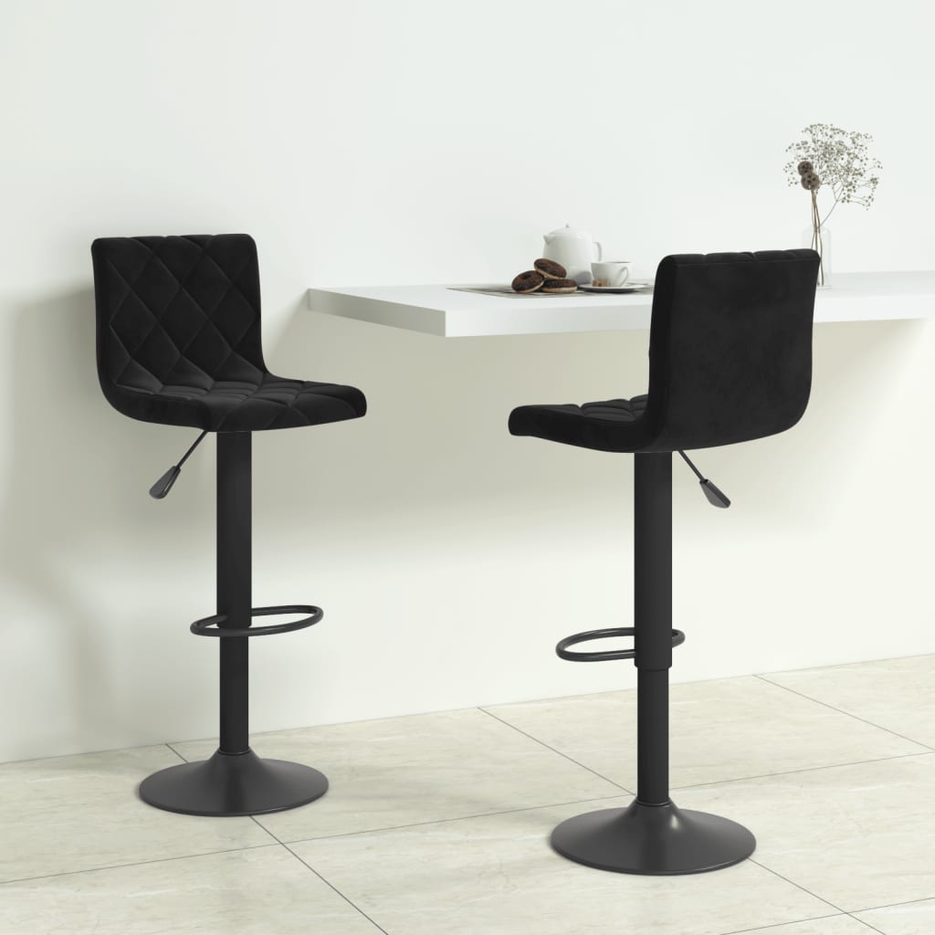 Bar Stools 2 pcs Black Velvet