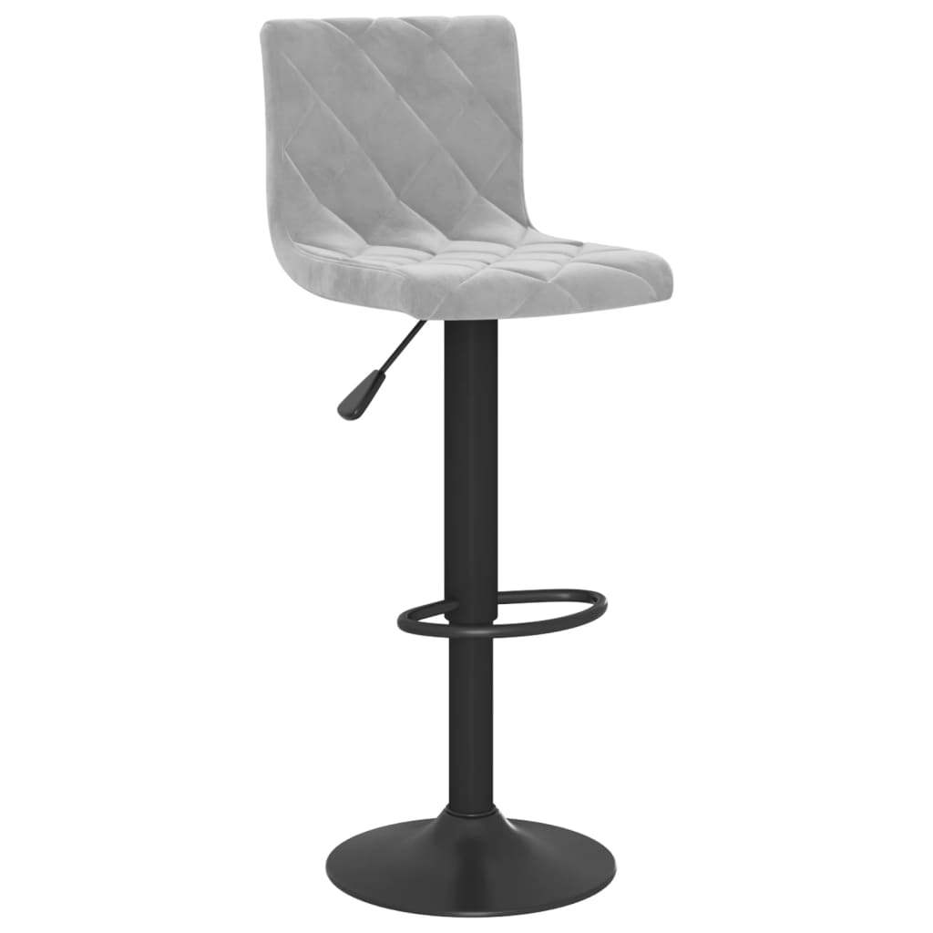 Bar Stools 2 pcs Light Grey Velvet