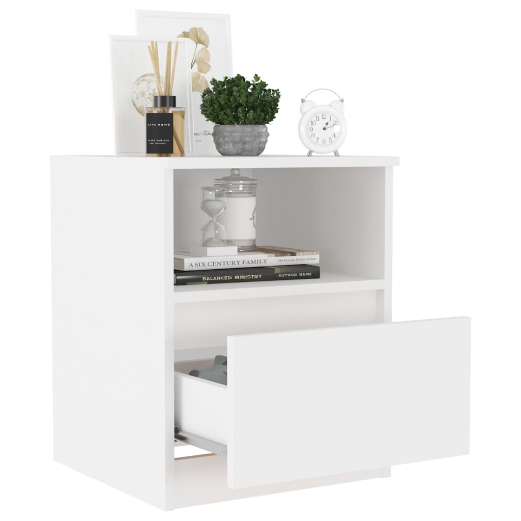 Bed Cabinet White 40x40x50 cm Engineered Wood