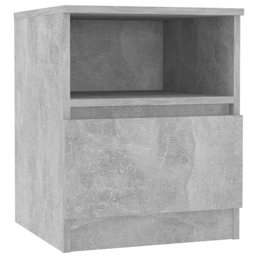 Bed Cabinet Concrete Grey 40x40x50 cm Engineered Wood