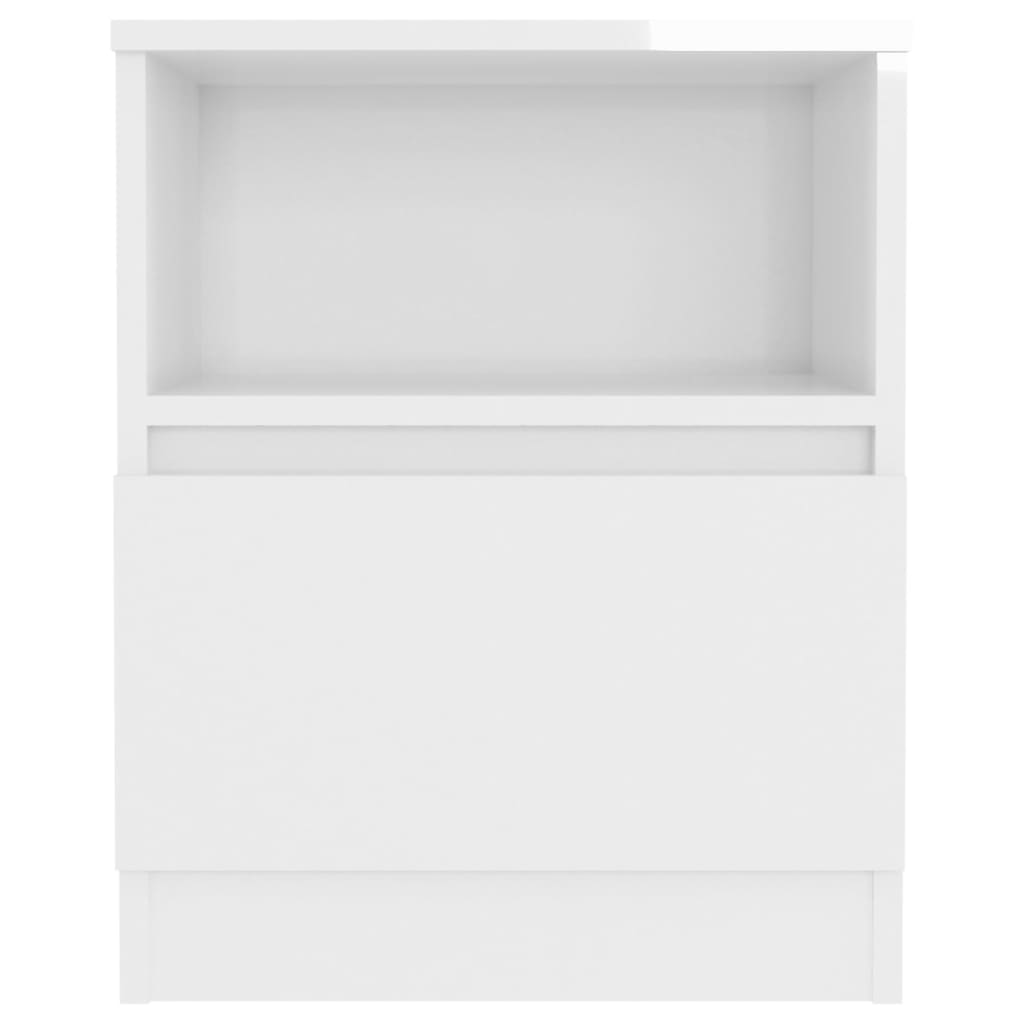 Bed Cabinet High Gloss White 40x40x50 cm Engineered Wood