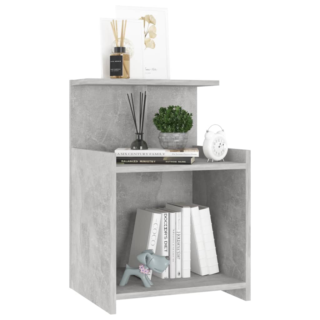 Bed Cabinet Concrete Grey 40x35x60 cm Engineered Wood