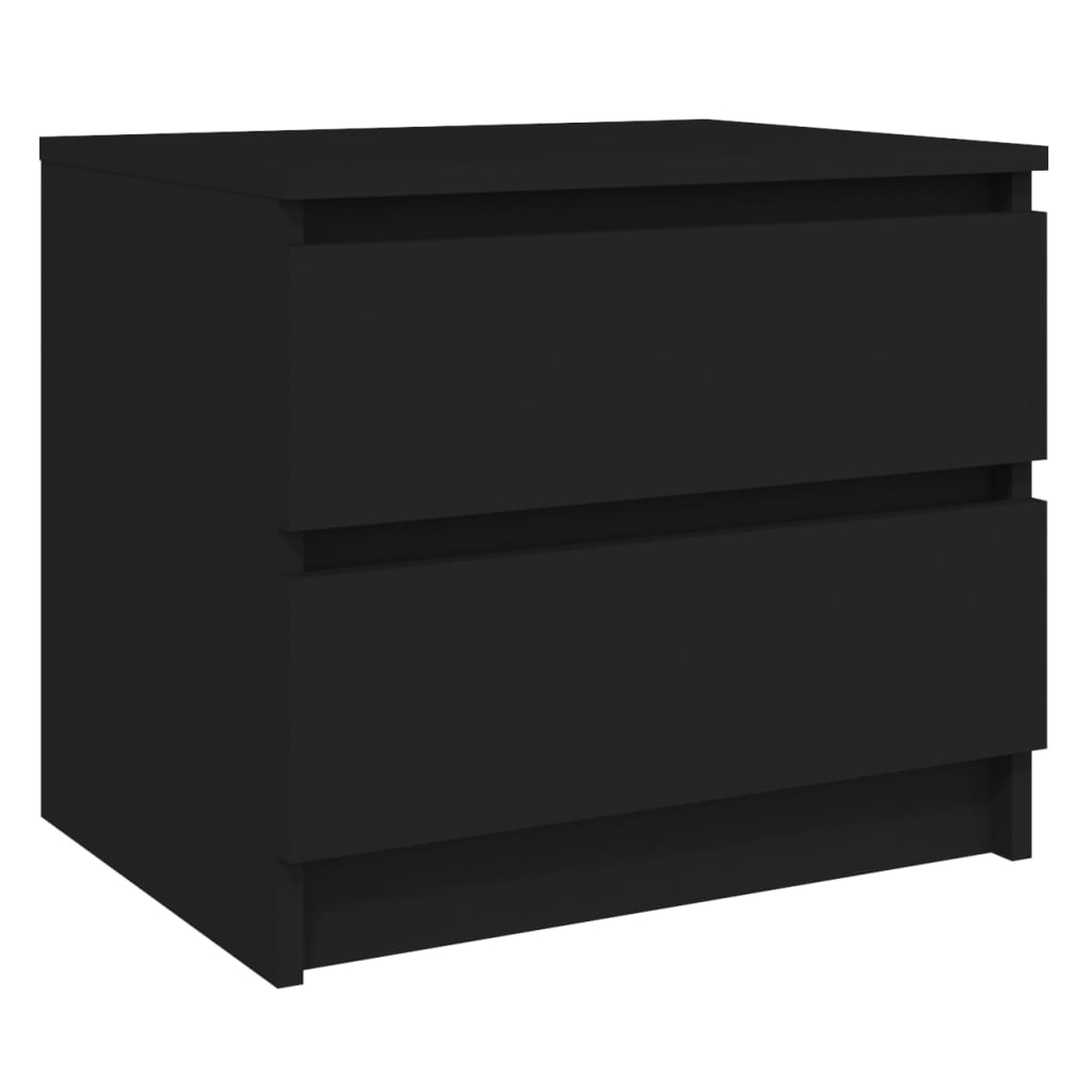 Bed Cabinet Black 50x39x43.5 cm Engineered Wood