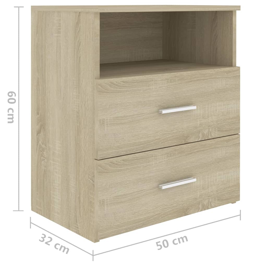 Bed Cabinet Sonoma Oak 50x32x60 cm