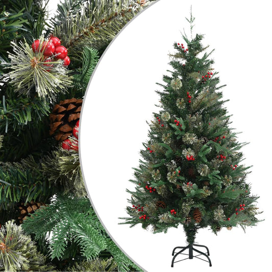 Christmas Tree with Pine Cones Green 150 cm PVC&PE