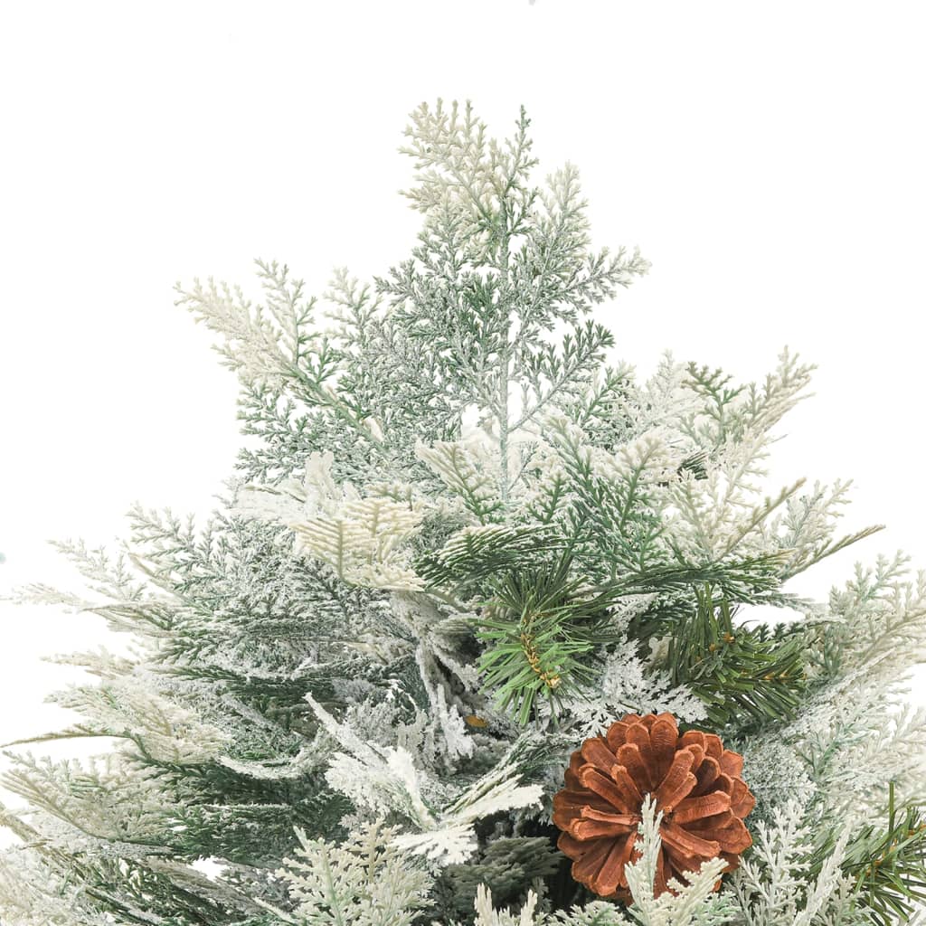 Pre-lit Christmas Tree with Pine Cones Green 150 cm PVC&PE