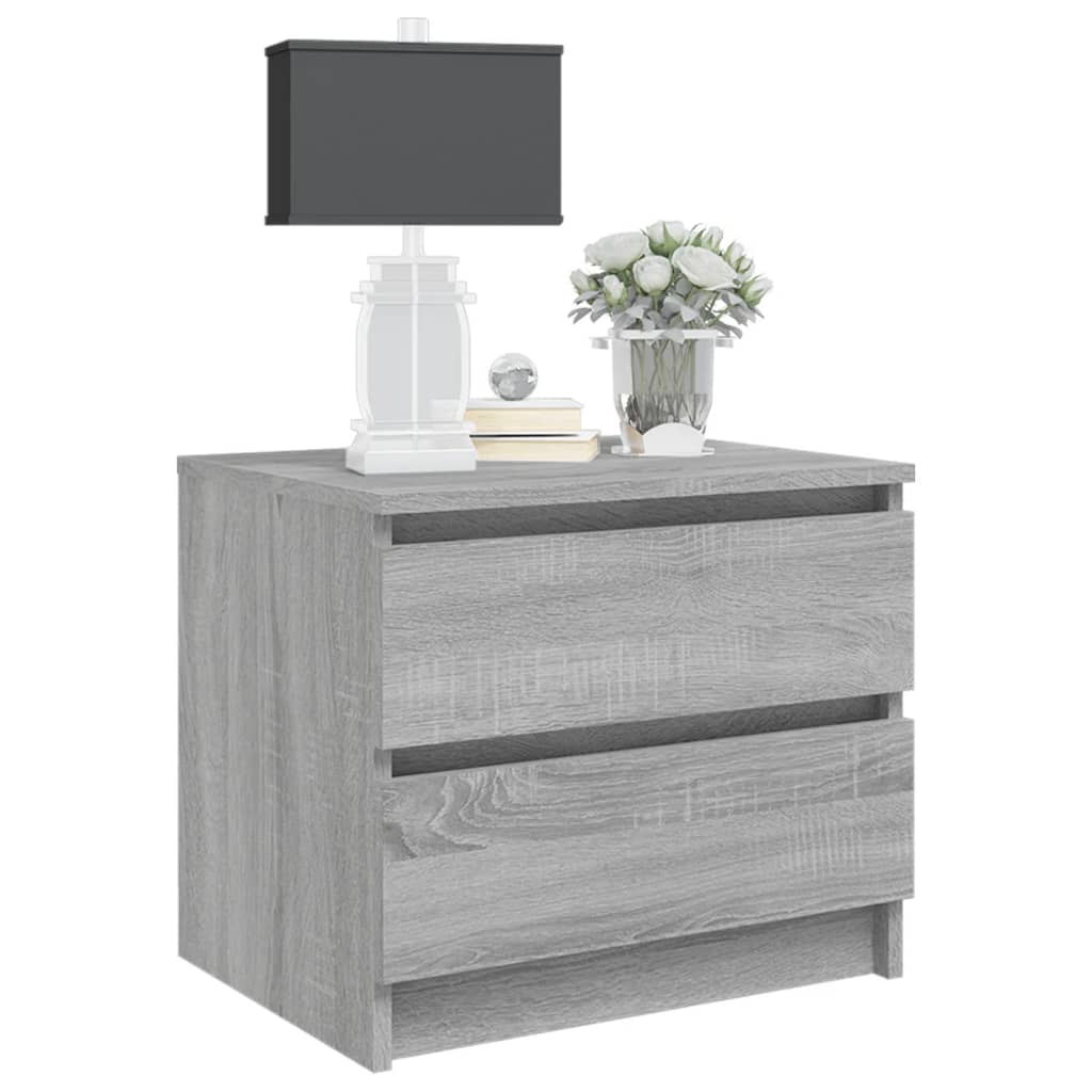 Bed Cabinet Grey Sonoma 50x39x43.5 cm Engineered Wood