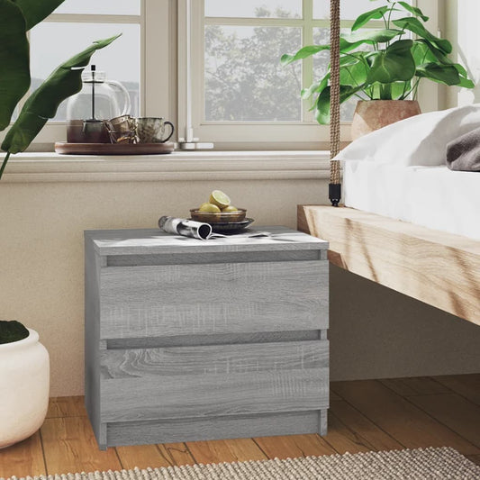 Bed Cabinet Grey Sonoma 50x39x43.5 cm Engineered Wood