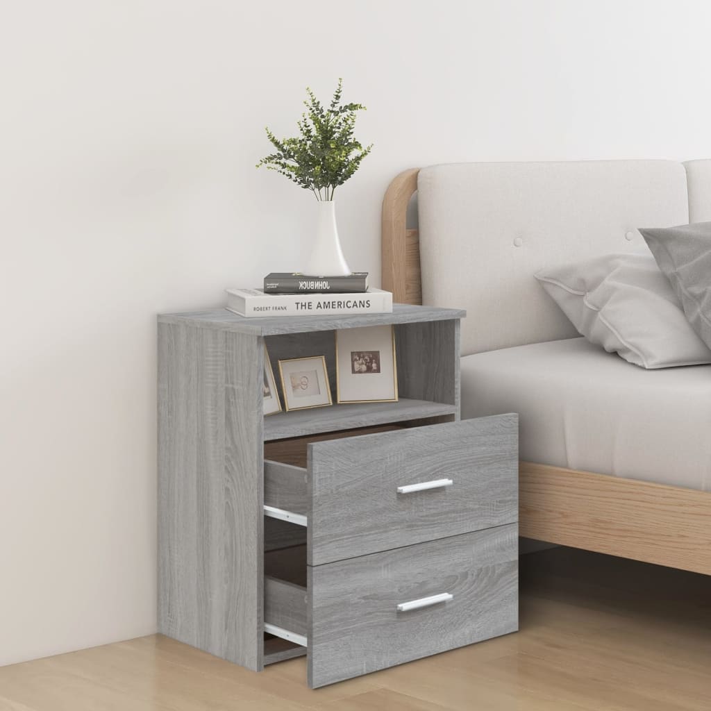 Bed Cabinet Grey Sonoma 50x32x60 cm