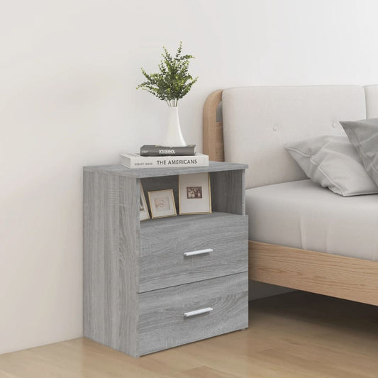 Bed Cabinet Grey Sonoma 50x32x60 cm