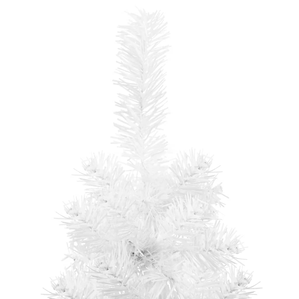 Slim Artificial Half Christmas Tree with Stand White 120 cm