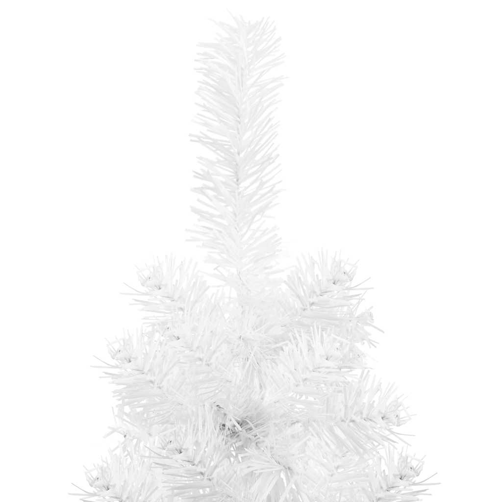 Slim Artificial Half Christmas Tree with Stand White 210 cm