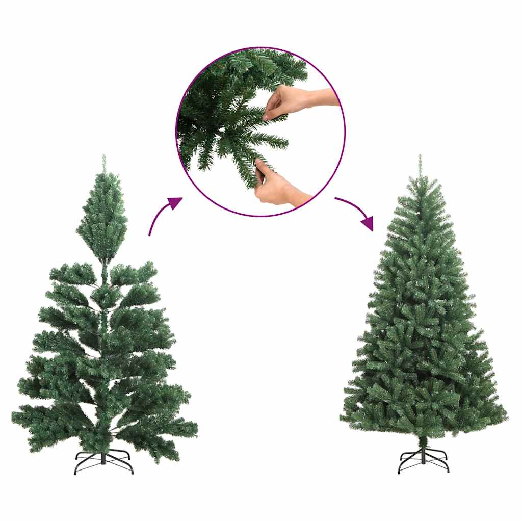 Slim Artificial Half Christmas Tree with Stand White 210 cm