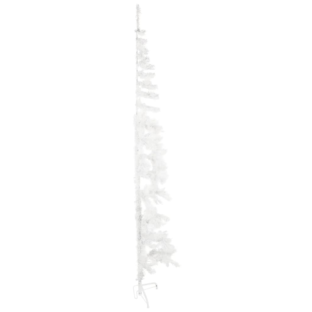 Slim Artificial Half Christmas Tree with Stand White 240 cm