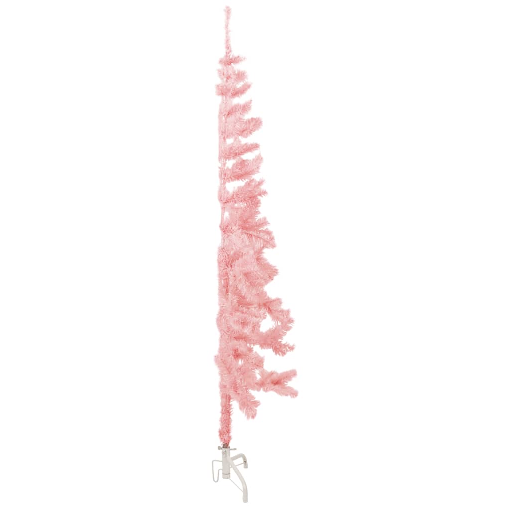 Slim Artificial Half Christmas Tree with Stand Pink 150 cm