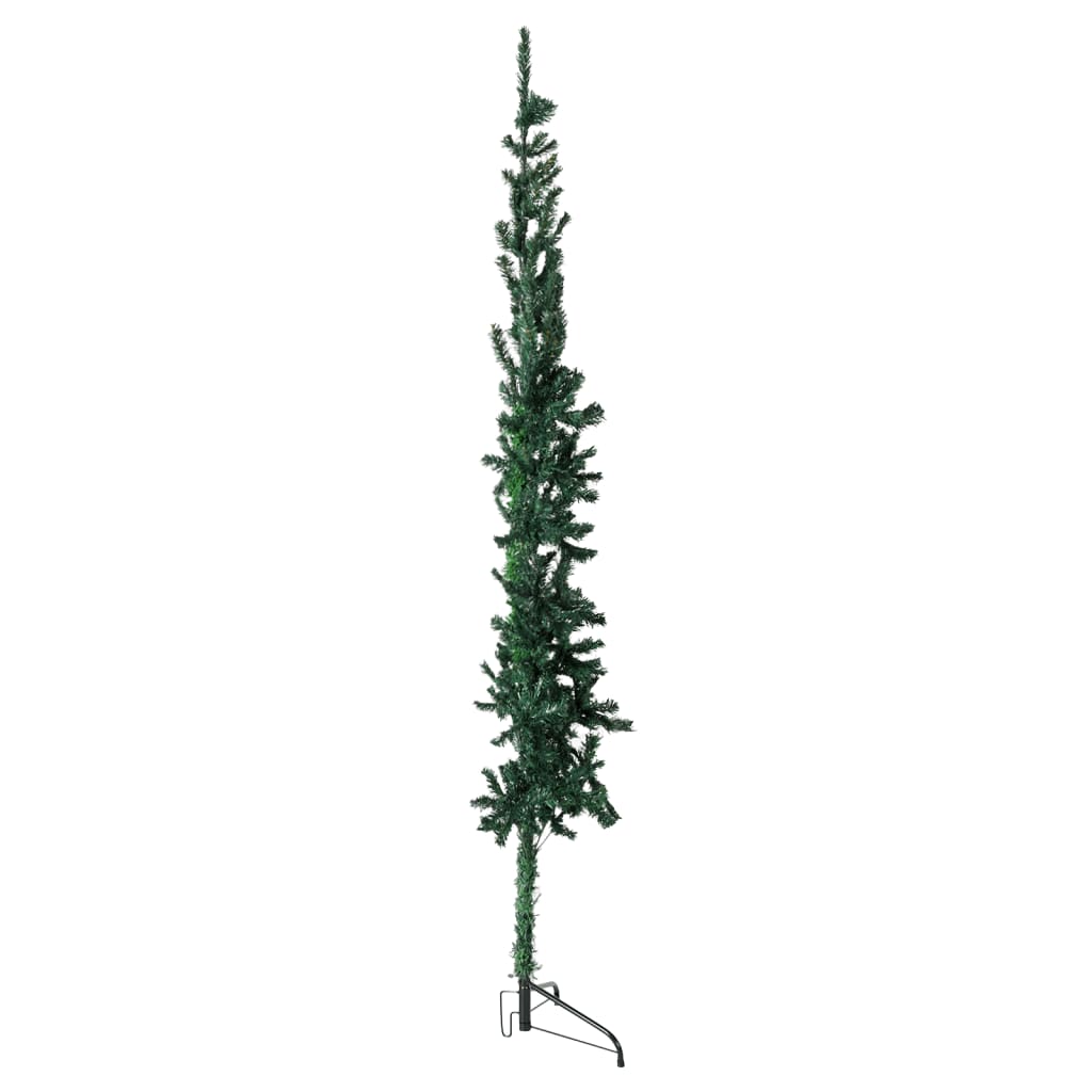 Slim Artificial Half Christmas Tree with Stand Green 180 cm